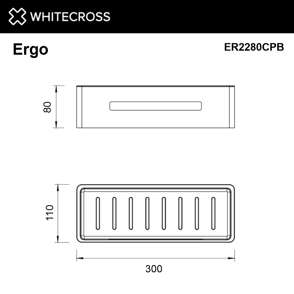 Полка для душа WHITECROSS Ergo ER2280CPB (брашированная медь)