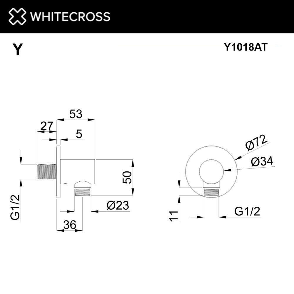 Угловой соединительный элемент WHITECROSS Y1018GM (оружейная сталь)