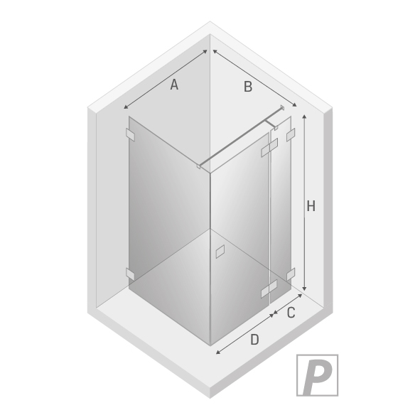 Душевое ограждение NEW TRENDY EVENTA R 80x90x200 EXK-4500 (хром)