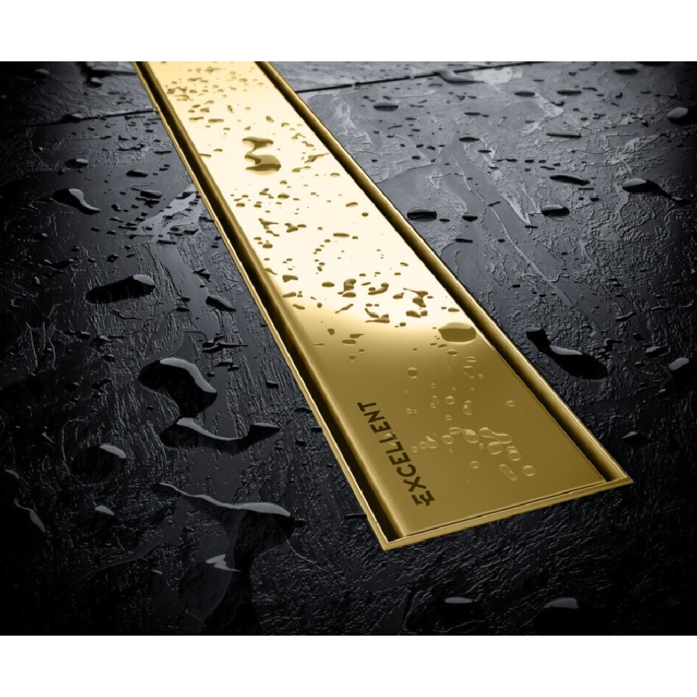 Душевой трап EXCELLENT Stilio Gold 60 см. решетка декоративная (золото)