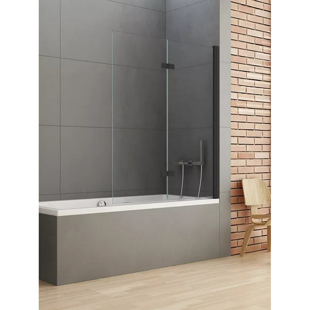 Шторка для ванны NEW TRENDY NEW SOLEO BLACK 110x140 P-0085 R (черный)
