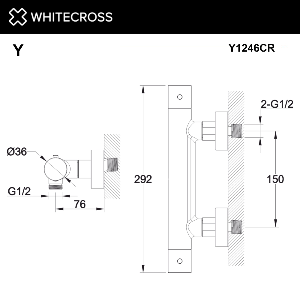 Смеситель термостатический для душа WHITECROSS Y Y1246CR (хром)