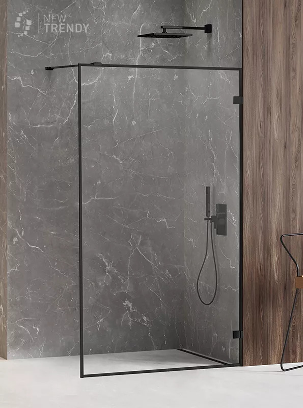 Душевое ограждение NEW TRENDY AVEXA BLACK 80x200 EXK-2658 (черный)