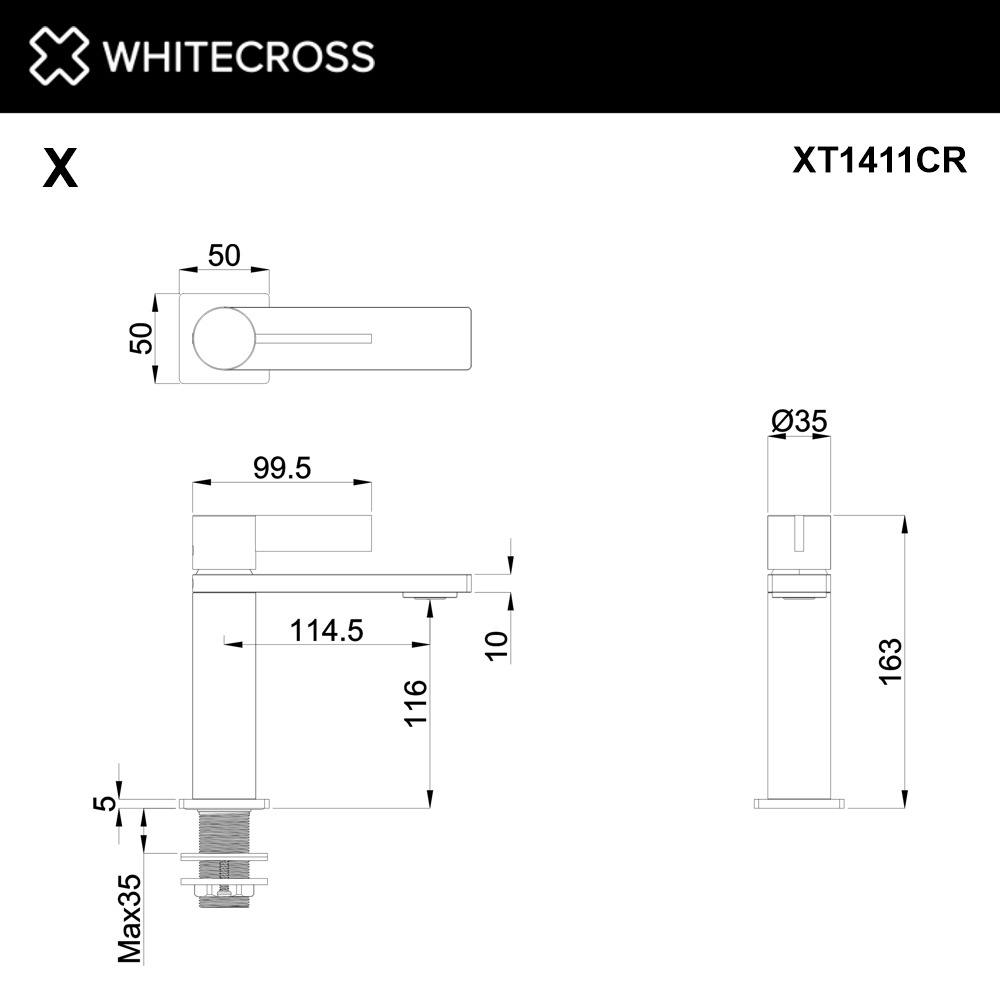 Cмеситель для умывальника WHITECROSS XT1411CR (хром)