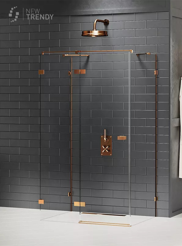 Душевое ограждение NEW TRENDY AVEXA COPPER BRUSHED L 100x80x200 EXK-3703 (брашированная медь)