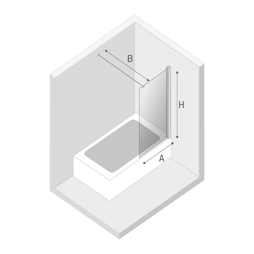 Шторка для ванны NEW TRENDY NEW MODUS 80x150 EXK-0293-WP (черный)
