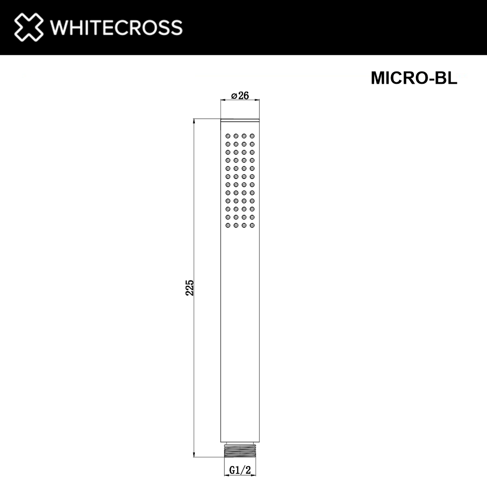 Душевая лейка WHITECROSS MICRO-BL (черный мат)