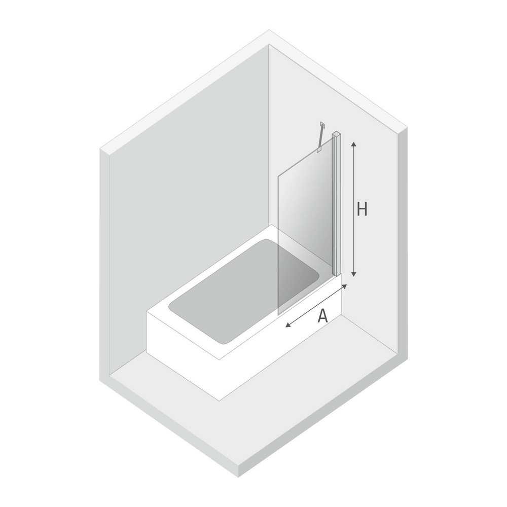 Шторка для ванны NEW TRENDY NEW MODUS WHITE 100x150 EXK-2352 (белый)