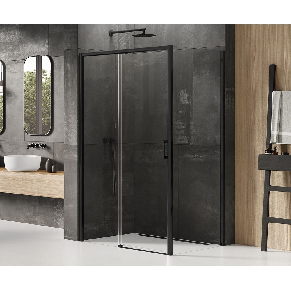 Душевое ограждение NEW TRENDY PRIME BLACK L 110x80x200 D-0318A/D-0128B (черный)