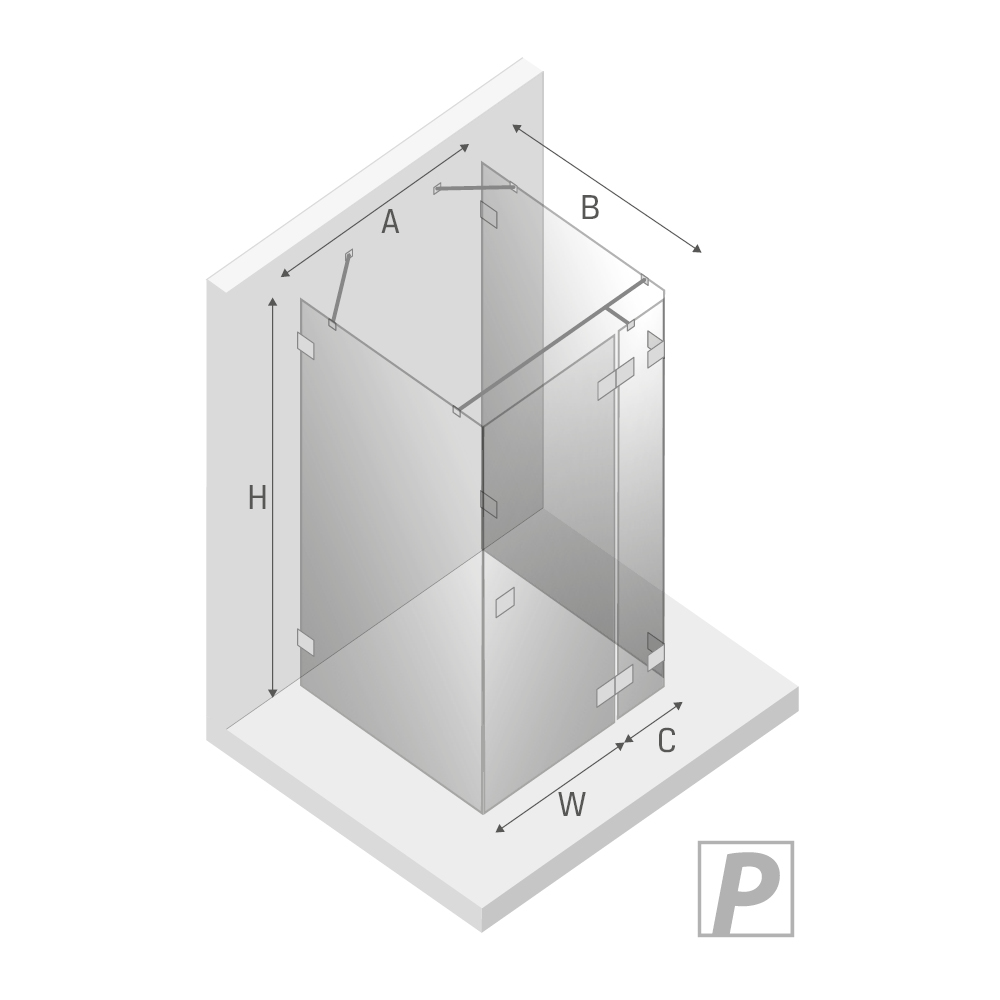 Душевое ограждение NEW TRENDY AVEXA GOLD BRUSHED R 80x90x200 EXK-3102 (брашированное золото)