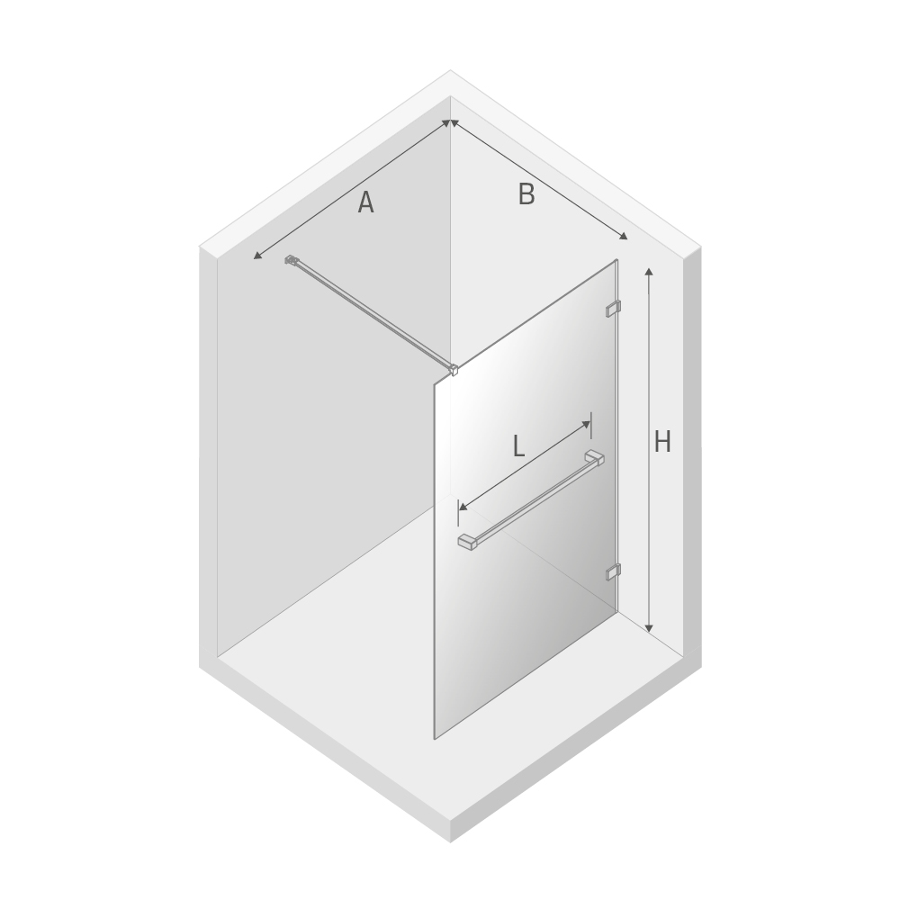 Душевое ограждение NEW TRENDY AVEXA GOLD BRUSHED 50x200 EXK-7032 (брашированное золото)