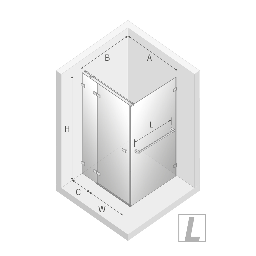 Душевое ограждение NEW TRENDY AVEXA GOLD SHINE L 80x120x200 EXK-3167 (золото)
