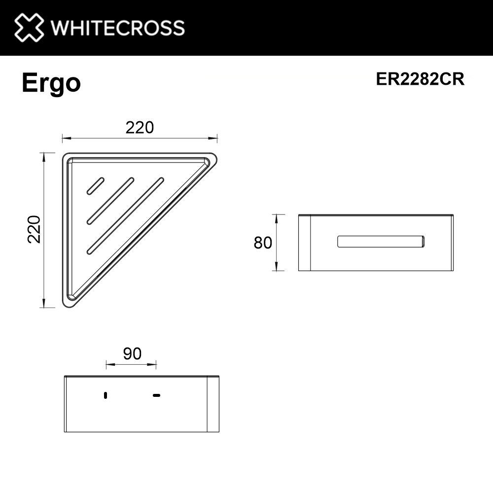 Полка для душа угловая WHITECROSS Ergo ER2282CR (хром)