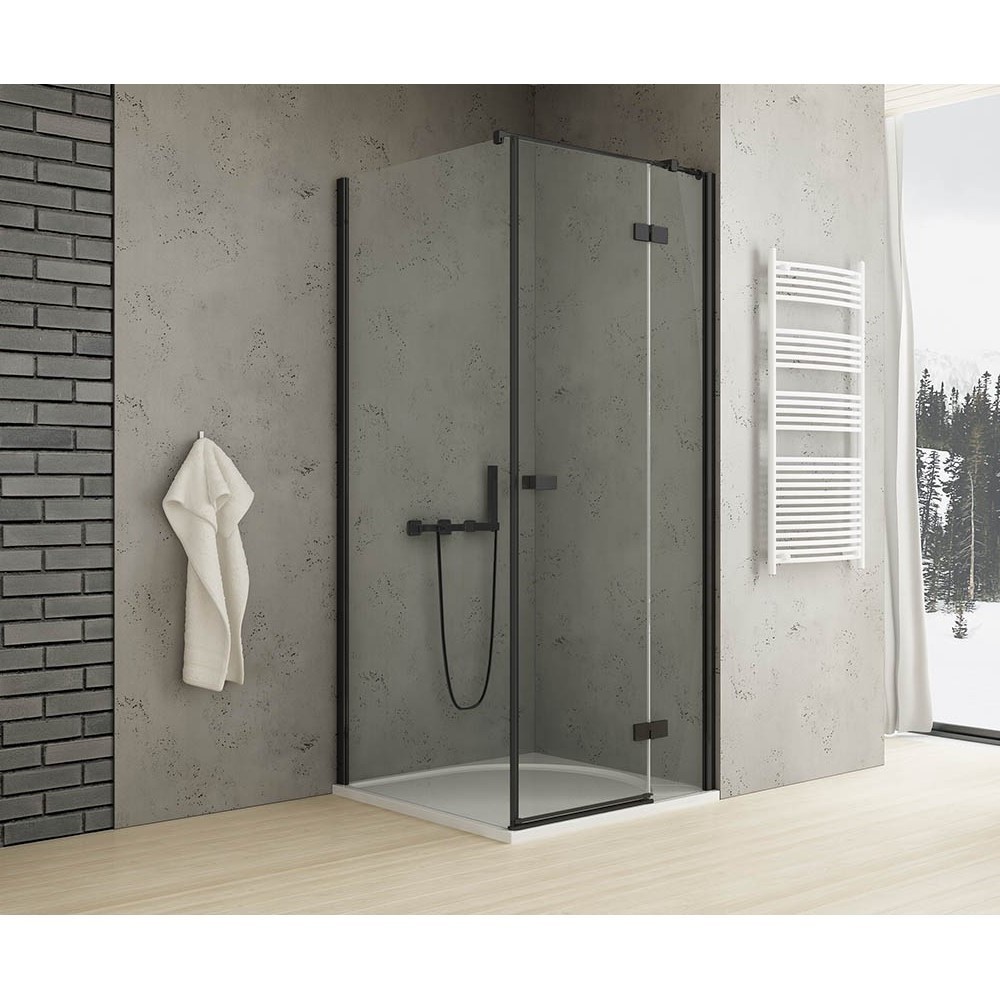 Душевое ограждение NEW TRENDY REFLEXA BLACK R 100x110x200 EXK-4945 (черный)