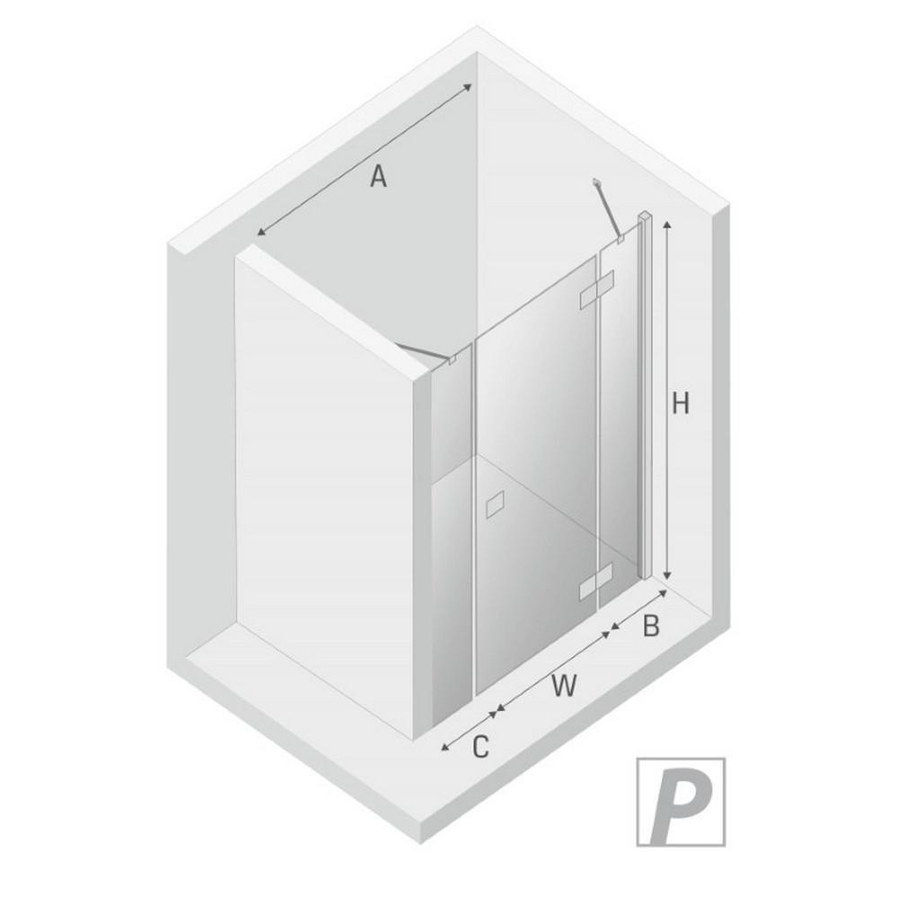 Дверь в нишу NEW TRENDY REFLEXA PLUS R 150x200 EXK-5081 (хром)