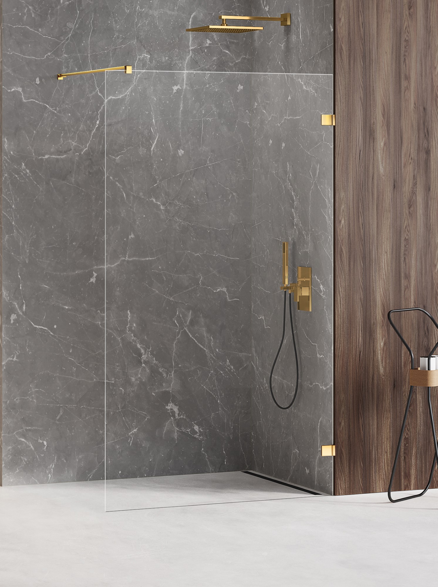Душевое ограждение NEW TRENDY AVEXA GOLD SHINE 130x200 EXK-7062 (золото)