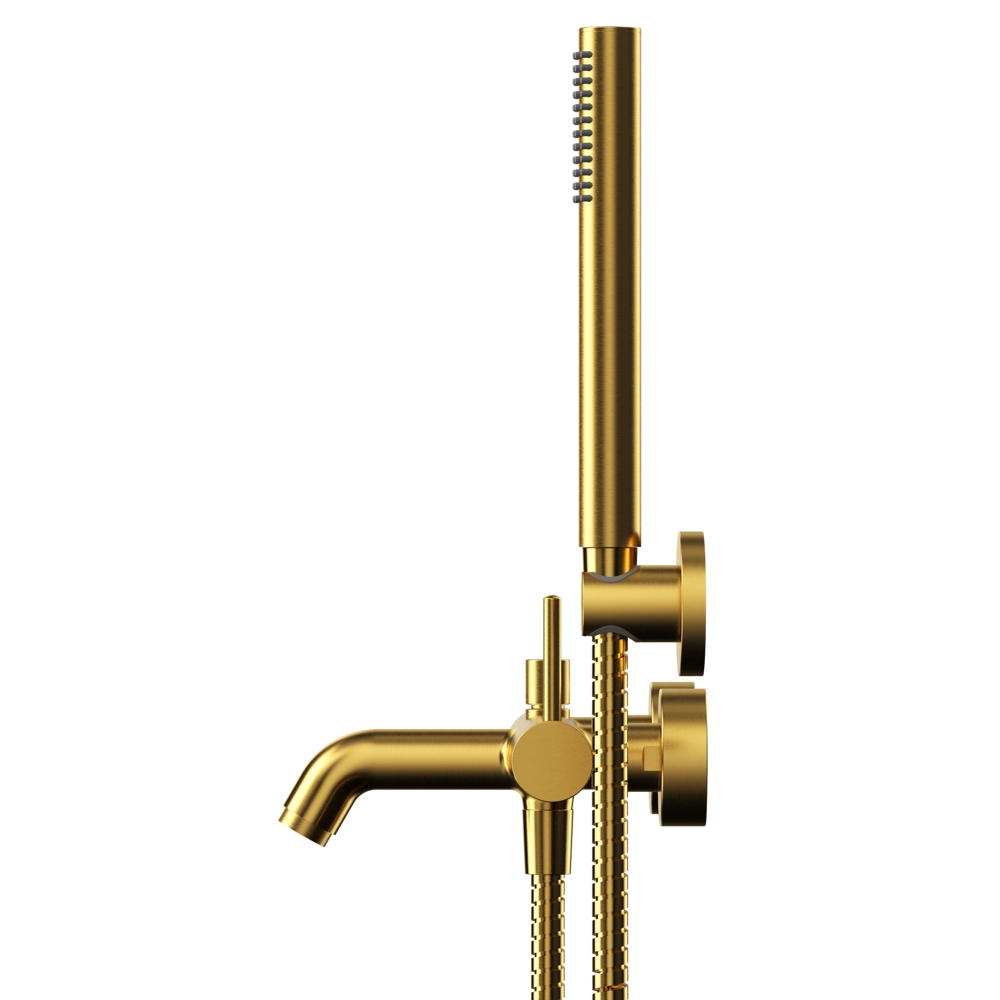 Смеситель для ванны с душевым комплектом WHITECROSS Y Y1231GLB (брашированное золото)