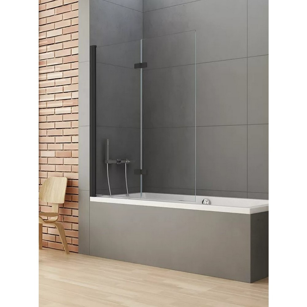 Шторка для ванны NEW TRENDY NEW SOLEO BLACK 100x140 P-0041 L (черный)