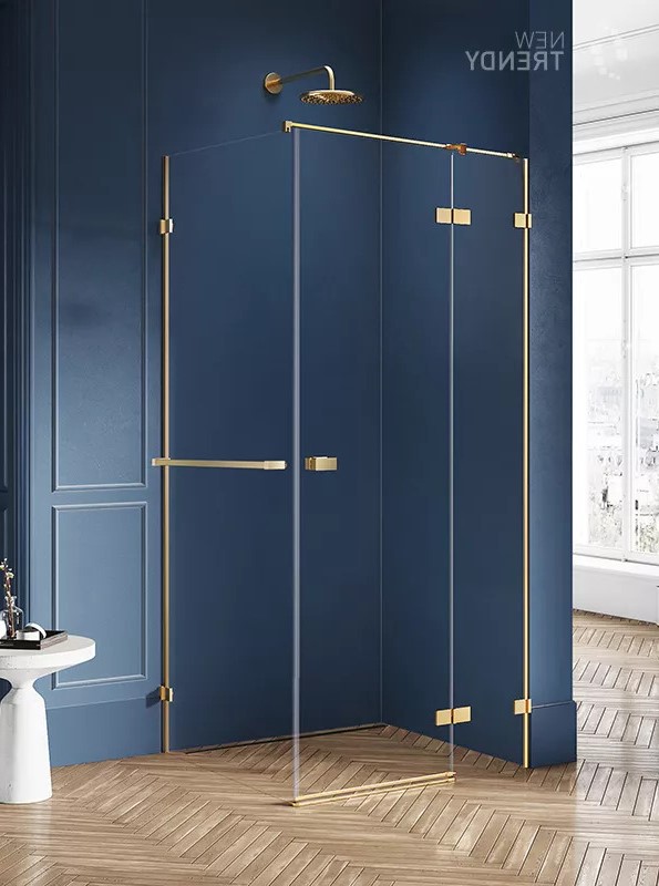 Душевое ограждение NEW TRENDY AVEXA GOLD BRUSHED R 110x110x200 EXK-3062 (брашированное золото)
