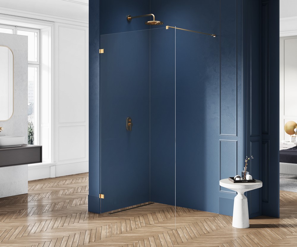 Душевое ограждение NEW TRENDY AVEXA GOLD BRUSHED 150x200 EXK-7020 (брашированное золото)