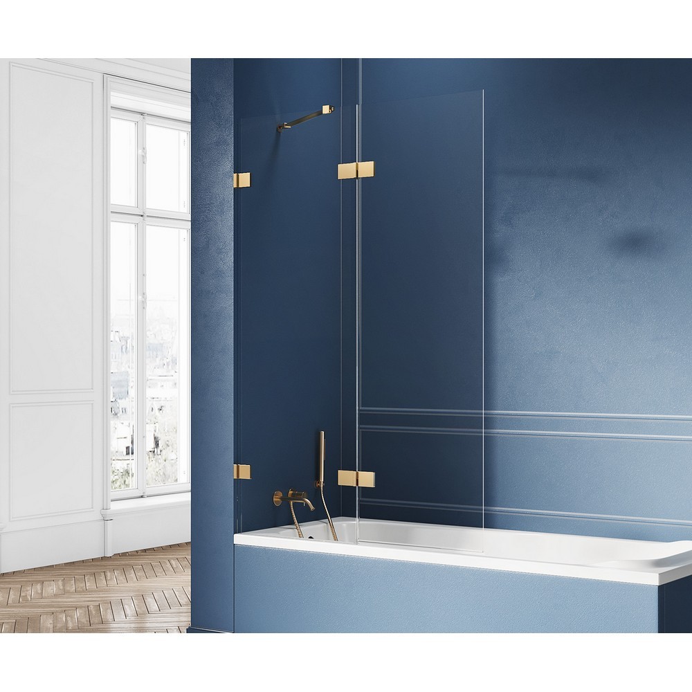 Шторка для ванны NEW TRENDY AVEXA GOLD BRUSHED 120x150 EXK-2014 L (брашированное золото)