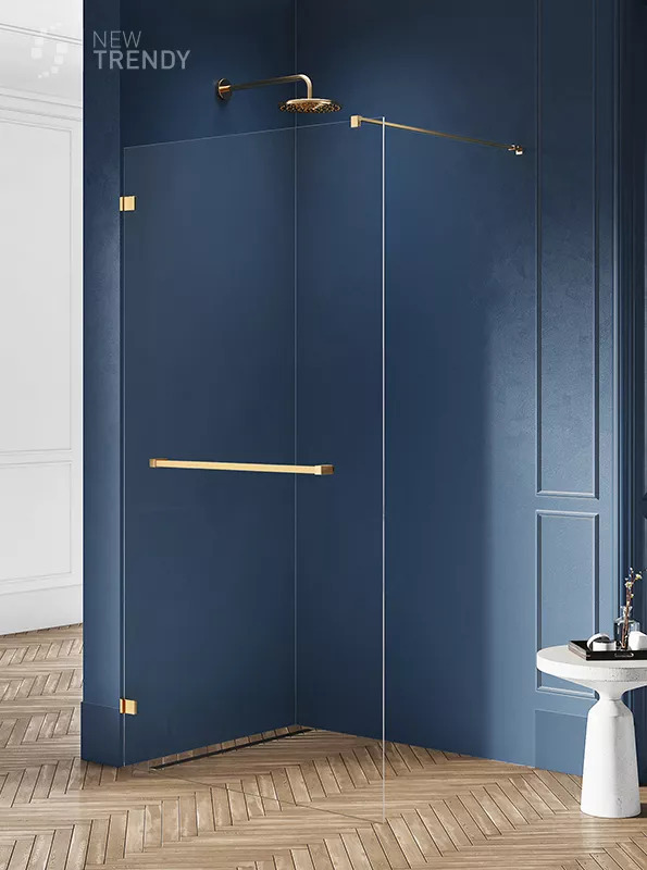 Душевое ограждение NEW TRENDY AVEXA GOLD BRUSHED 80x200 EXK-7025 (брашированное золото)