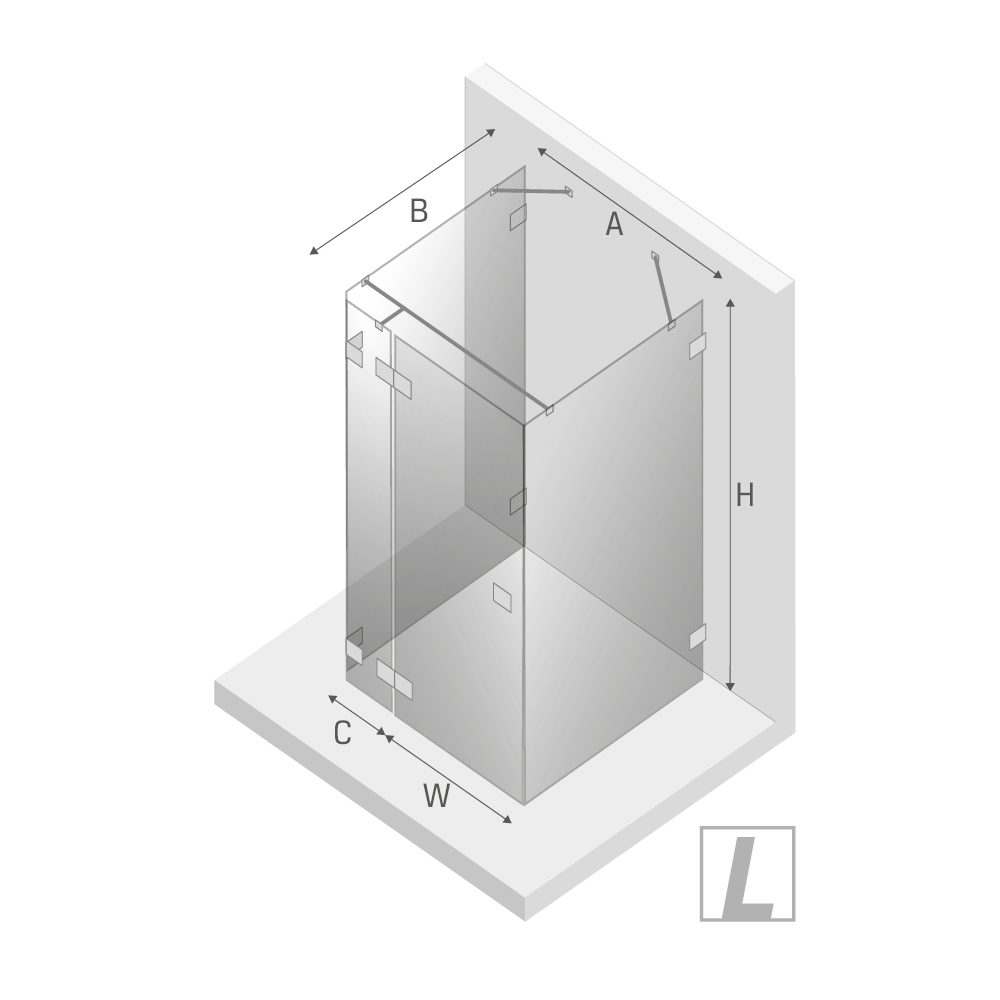 Душевое ограждение NEW TRENDY AVEXA COPPER BRUSHED L 100x80x200 EXK-3703 (брашированная медь)