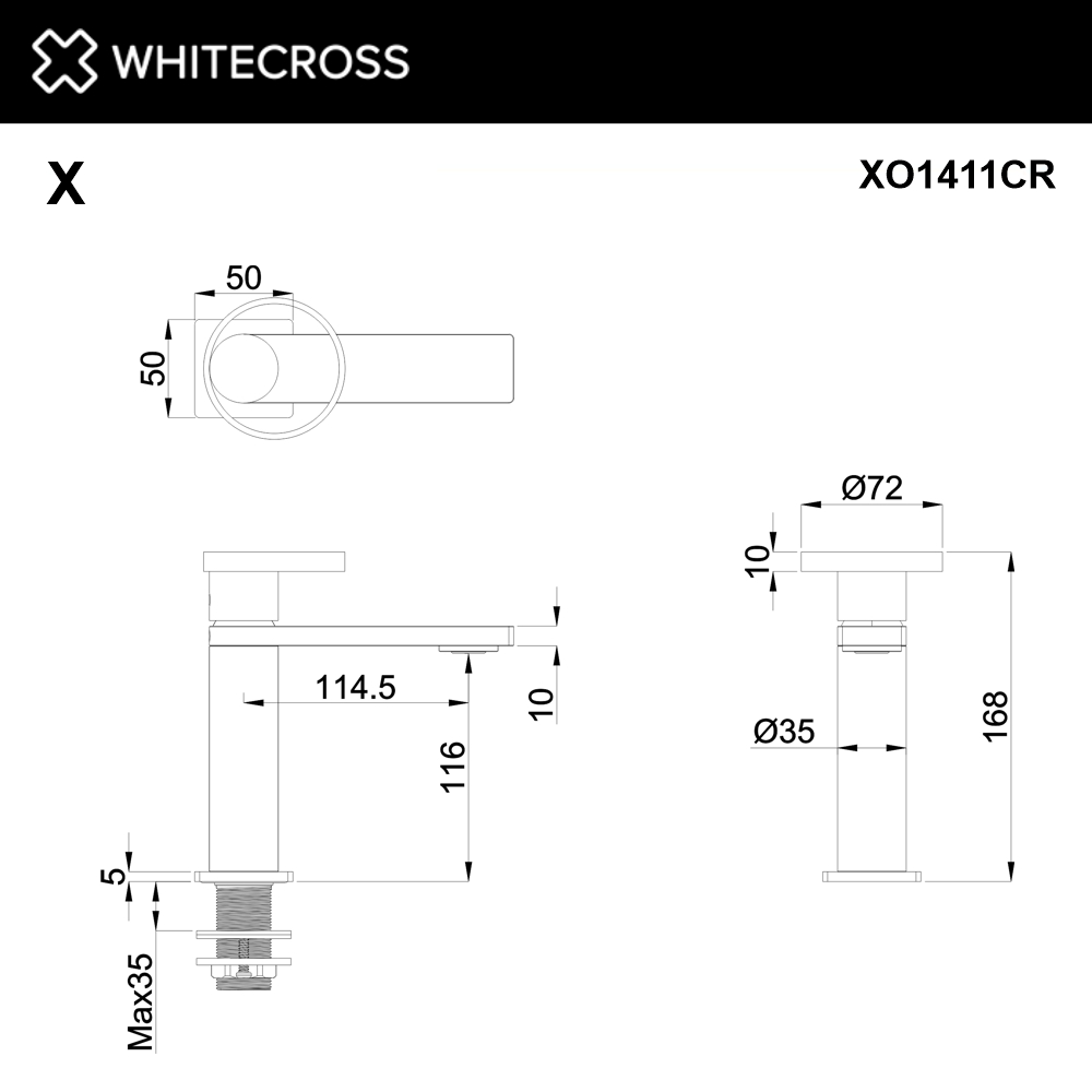 Cмеситель для умывальника WHITECROSS XO1411CR (хром)