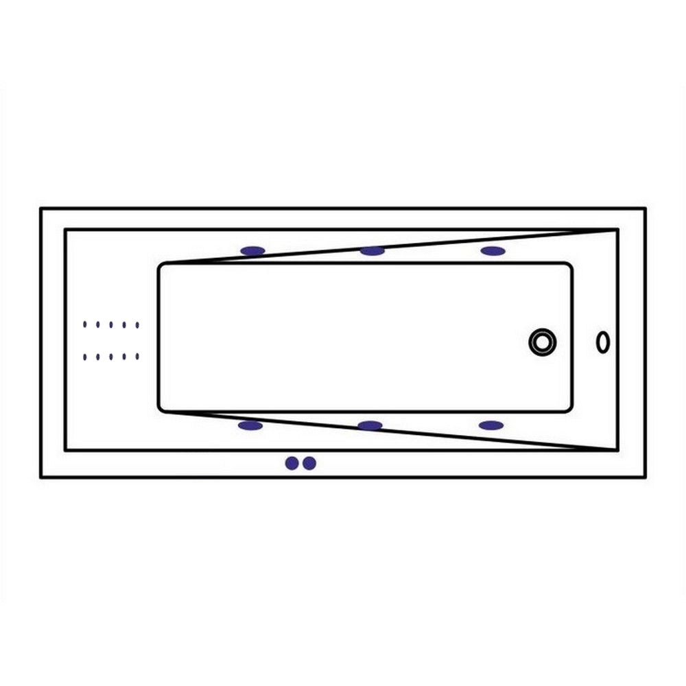 Ванна WHITECROSS Wave 180x80 "LINE NANO" (золото)