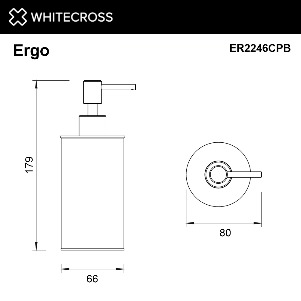 Дозатор для жидкого мыла настольный WHITECROSS Ergo ER2246CPB (брашированная медь)