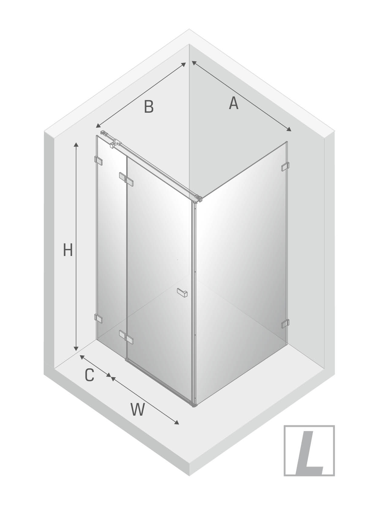 Душевое ограждение NEW TRENDY AVEXA WHITE L 110x80x200 EXK-2720 (белый)