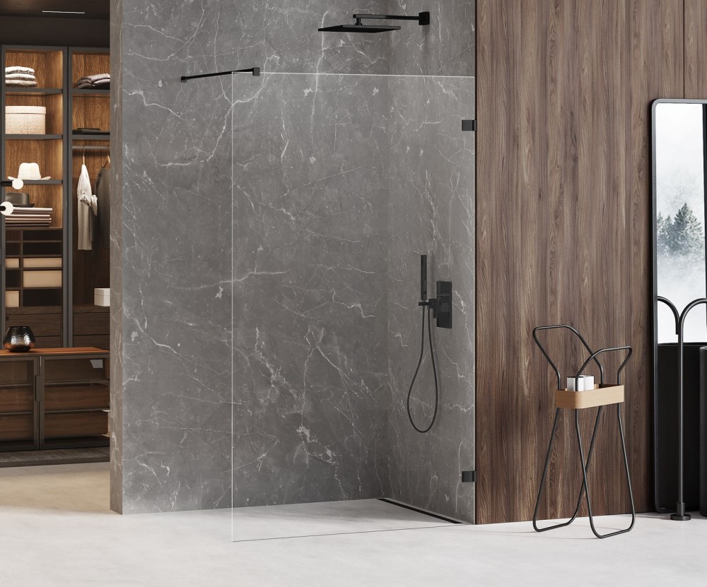 Душевое ограждение NEW TRENDY AVEXA BLACK 90x200 EXK-1806 (черный)